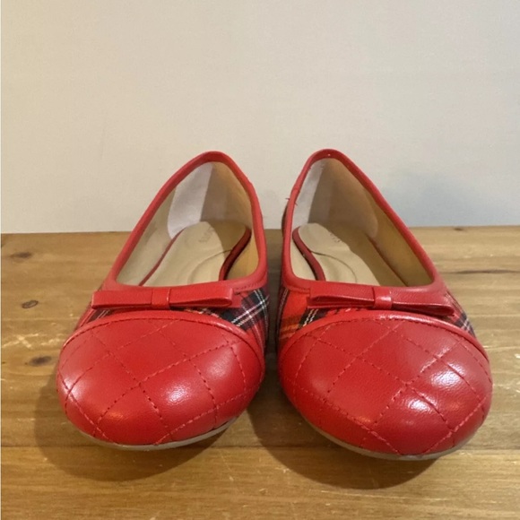 Talbots Red plaid Ballet Flats Size 8 shoes - Picture 5 of 6